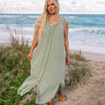 Free Spirited Frayed Midi in Sage Curves Image - 1