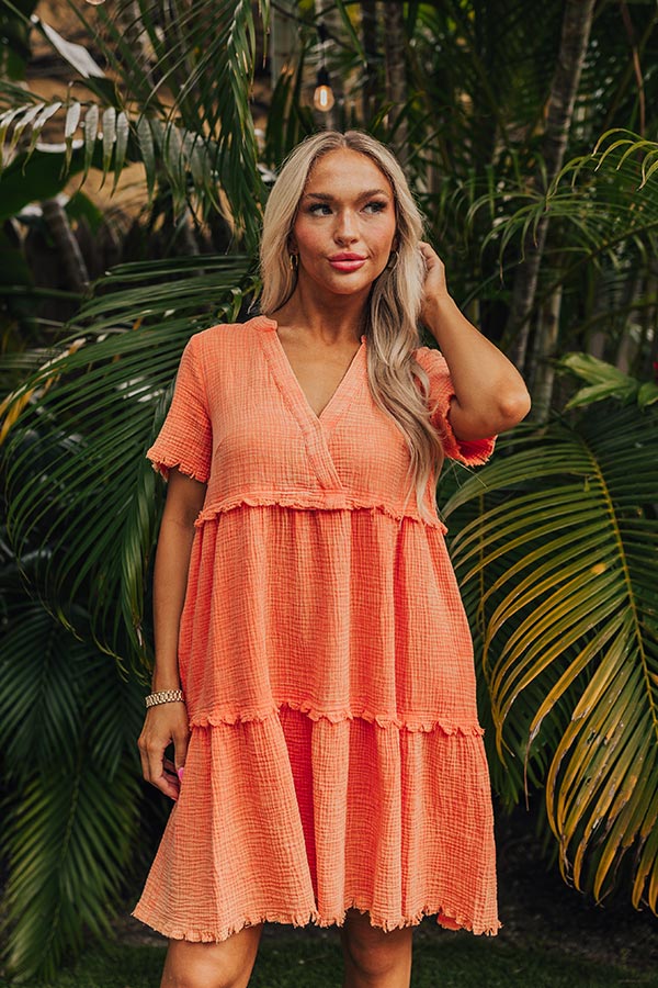 Summer Mimosa Babydoll Dress in Tangerine Image - 5