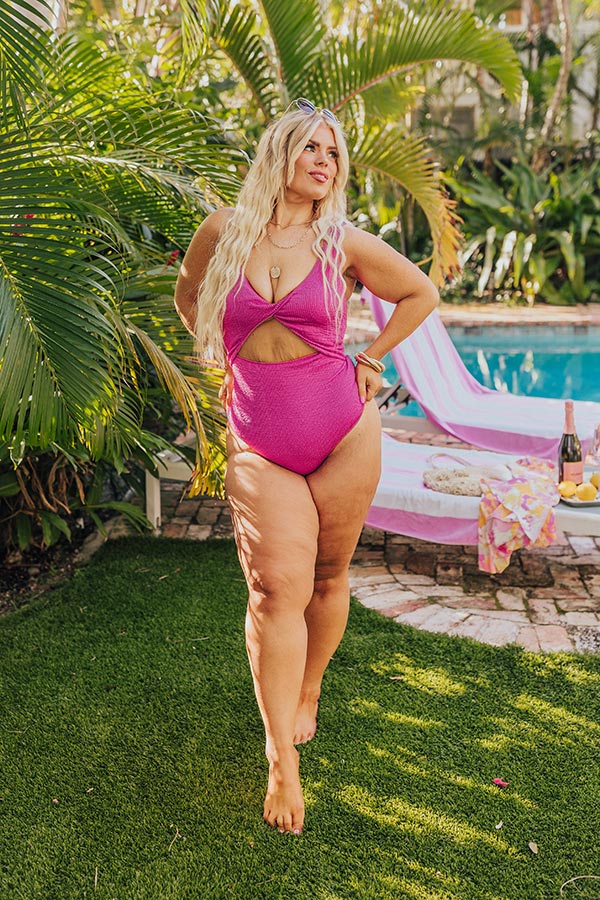 Sunkissed Shores Seersucker One Piece Swimsuit Curves Image - 1