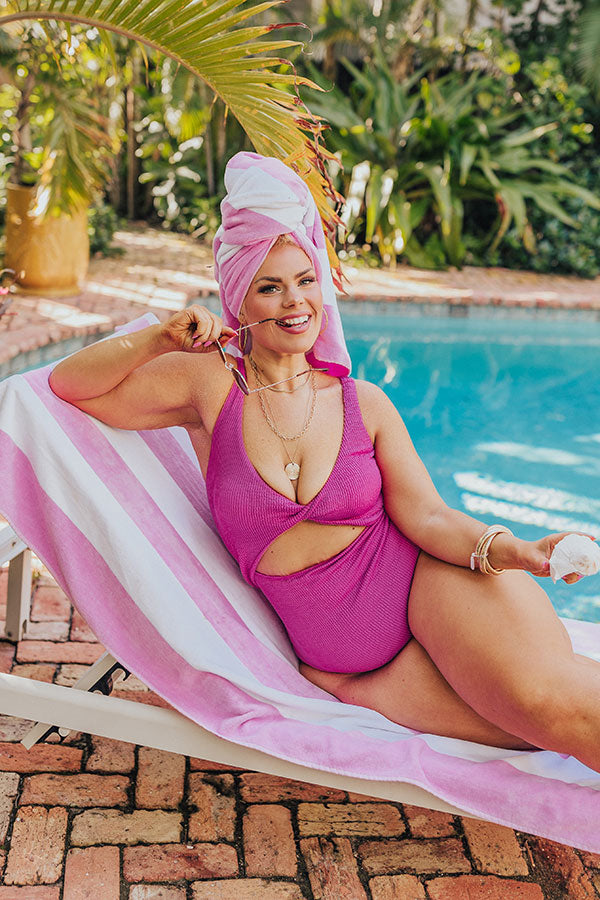 Sunkissed Shores Seersucker One Piece Swimsuit Curves Image - 2