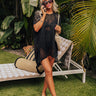 Coral Cove Cabana Crochet Cover Up in Black Image - 1