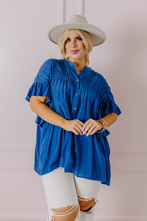 Summer Breeze Shift Top in Royal Blue Curves Image - 2