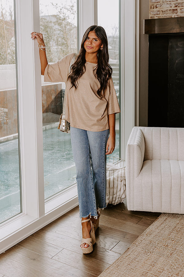 Subtle Shimmer Shift Top in Iced Latte Image - 1