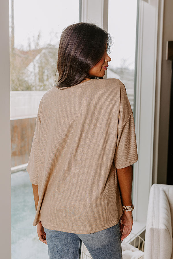 Subtle Shimmer Shift Top in Iced Latte Image - 4