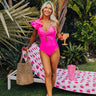 Lagoon Luxe Ruffle One Piece Swimsuit in Hot Pink Image - 1