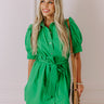 Coastal Views Button Down Mini Dress in Kelly Green Image - 1