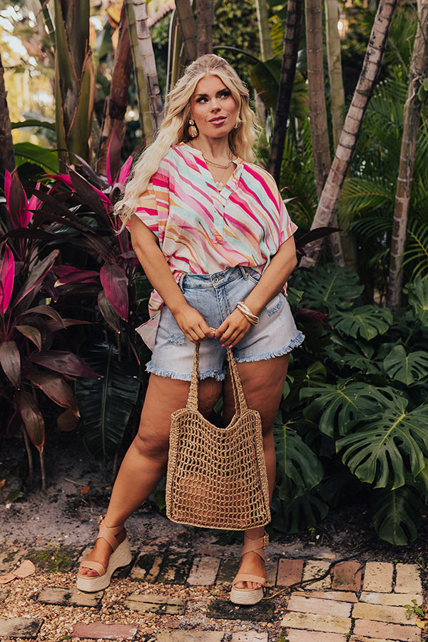 Sorbet Summer Shift Top in Pink Curves Image - 2