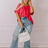Champagne And Peonies Shift Top In Raspberry Curves Image - 1