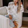 Love Notes Embroidered Button Up in White Image - 1