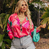 The Next Chapter Satin Button Up in Hot Pink Curves Image - 1