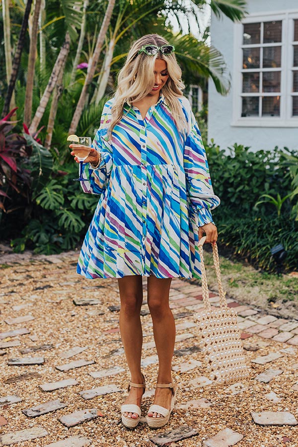 Sorbet Summer Mini Dress in Blue Image - 1