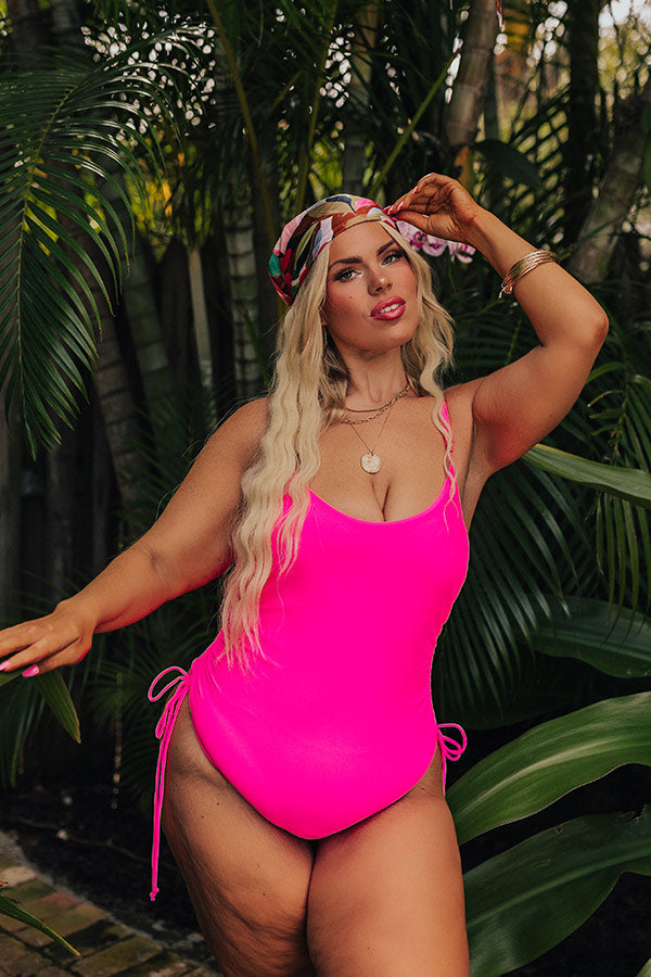 Ride The Tide One Piece Swimsuit in Hot Pink Curves Image - 2