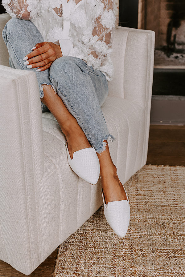 The Natasha Raffia Woven Flat in White Image - 1