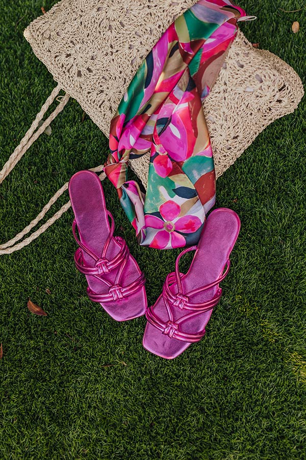 The Willa Metallic Sandal in Fuchsia Image - 1