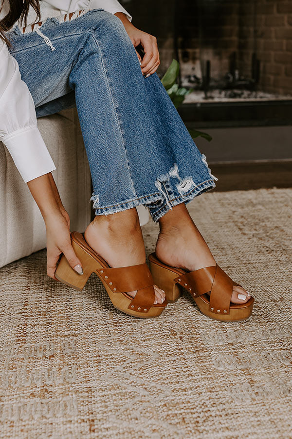 The Mellow Faux Leather Heel in Brown Image - 1