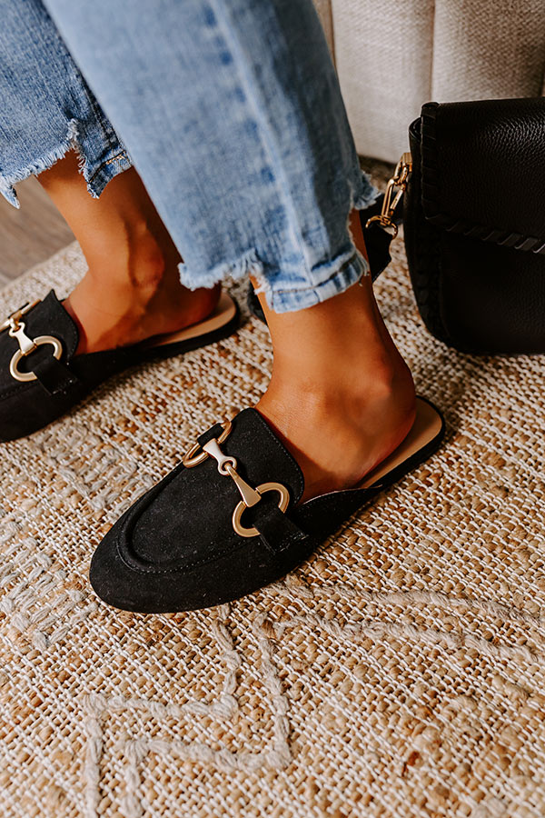 The Elle Faux Suede Mule Loafer Image - 2