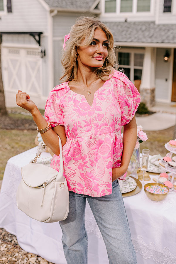 Petal Perfection Jacquard Top Image - 1