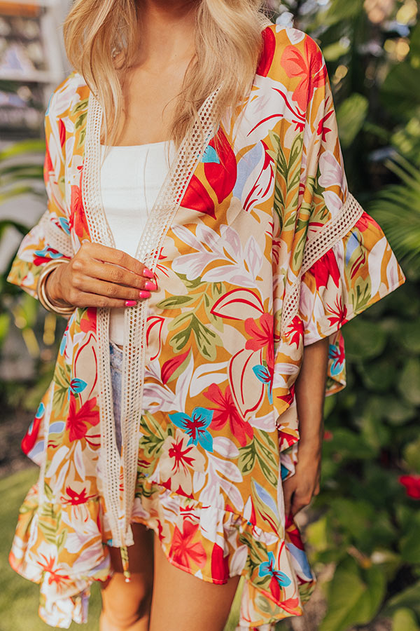 Tropical Twilight Ruffle Overlay In Honey Image - 3