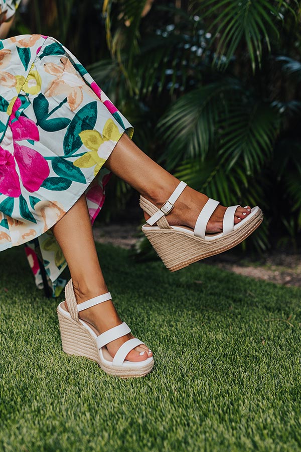 The Alana Faux Leather Wedge in White Image - 1