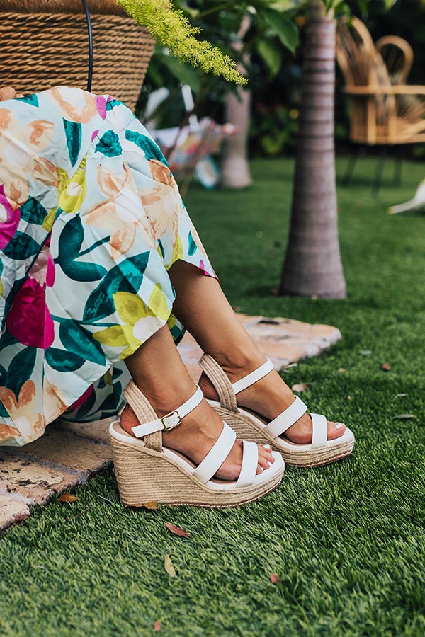 The Alana Faux Leather Wedge in White Image - 3