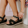 The Madison Faux Leather Wedge in Black Image - 1