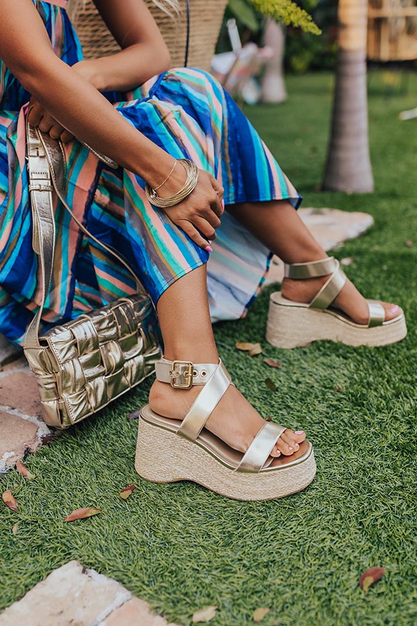 The Miranda Metallic Wedge in Gold Image - 3