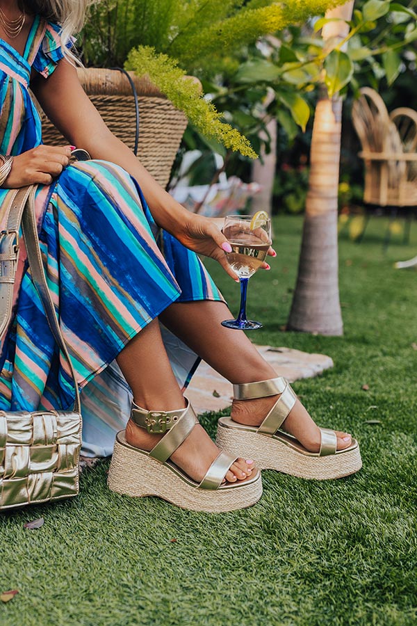 The Miranda Metallic Wedge in Gold Image - 1