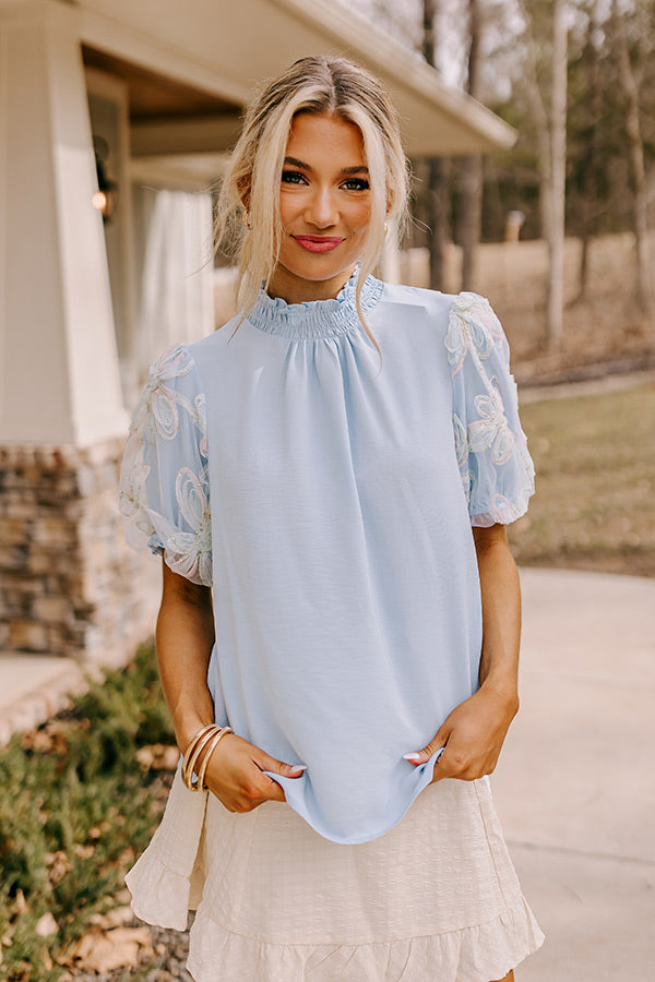 Cherished Moment Shift Top in Sky Blue Image - 2