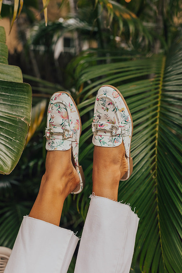 The Bridget Faux Leather Mule Loafer In Ivory