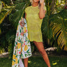 Baja Beachwear Crochet Mini Dress in Lime Punch Image - 1