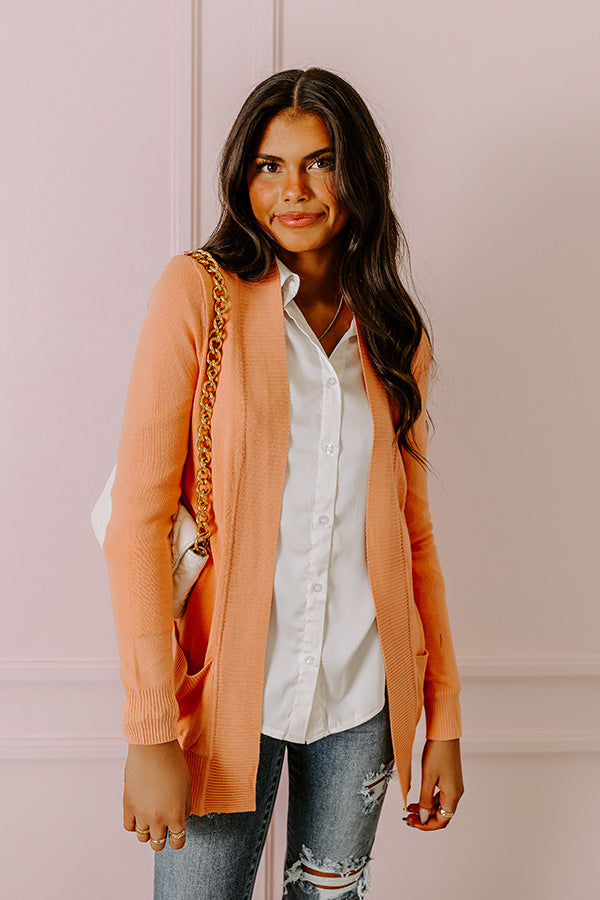 Pulling It Together Cardigan In Light Coral Image - 3