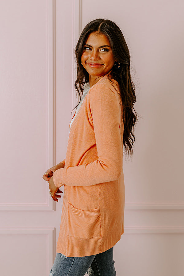 Pulling It Together Cardigan In Light Coral Image - 4
