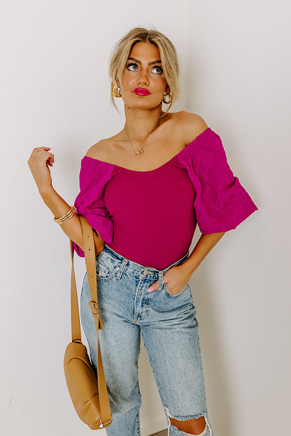Flirtatious Outing Bodysuit In Berry Image - 4