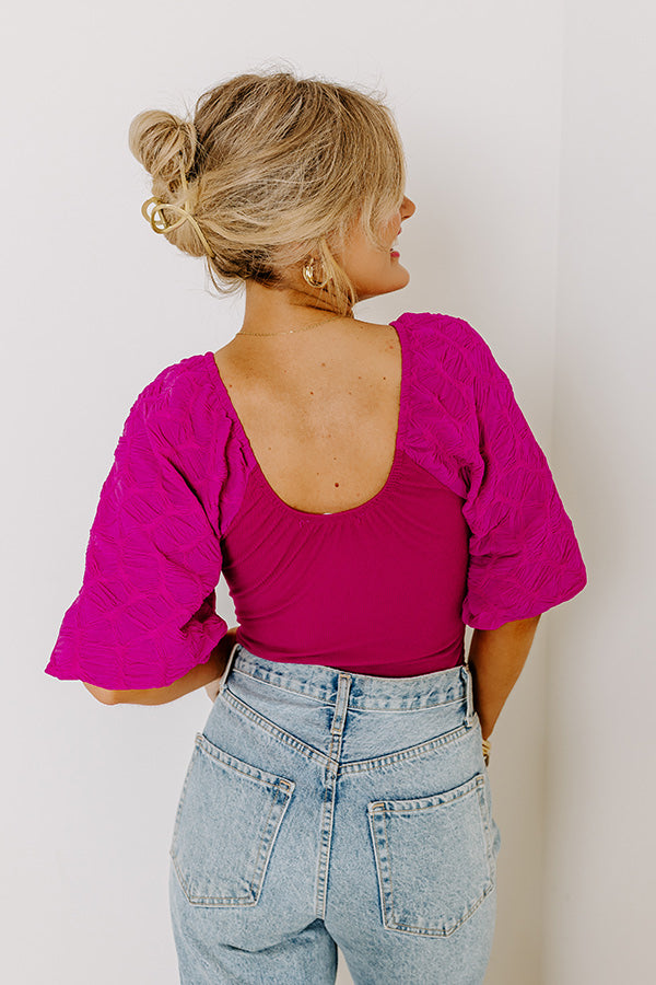 Flirtatious Outing Bodysuit In Berry Image - 5