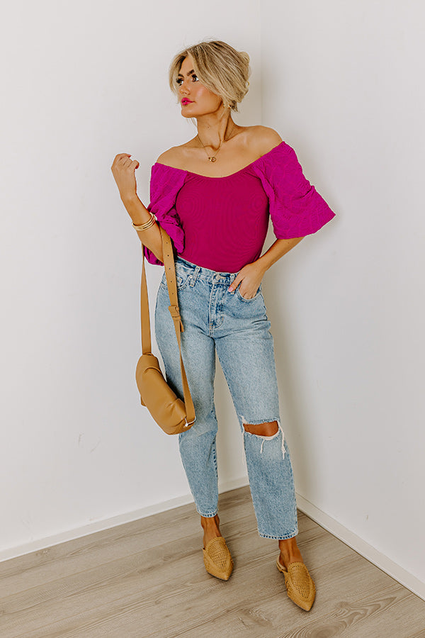 Flirtatious Outing Bodysuit In Berry Image - 1