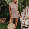 Baja Beachwear Crochet Mini Dress in Taupe Image - 1