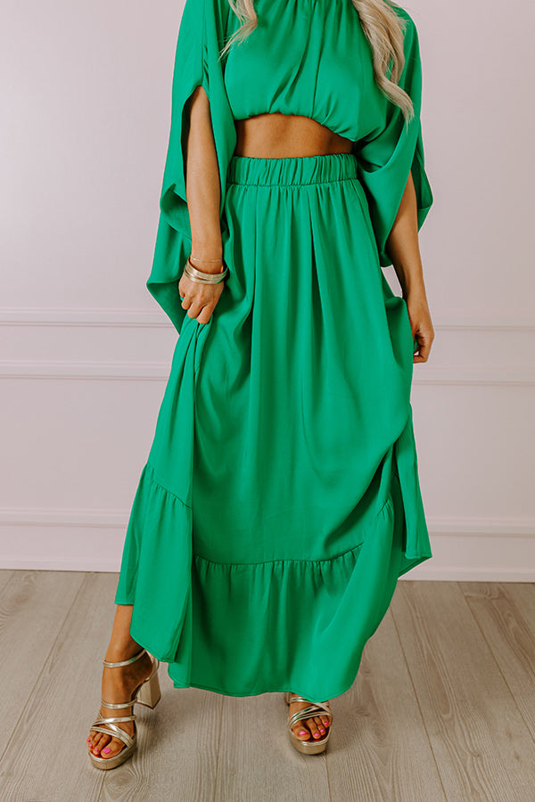 Resort Radiance Maxi Skirt in Green Image - 2