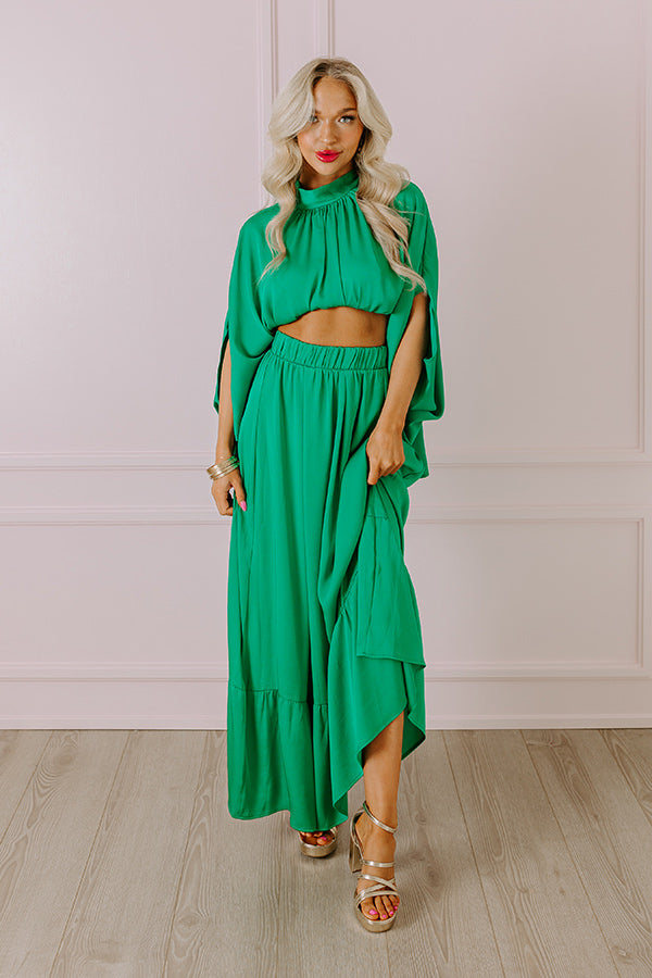 Resort Radiance Maxi Skirt in Green Image - 1