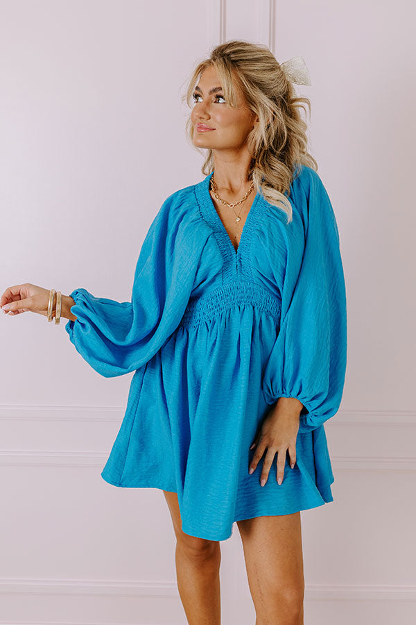 Around The Block Babydoll Dress In Blue Image - 2