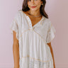 Springtime Sips Lace Babydoll Top In White Image - 1