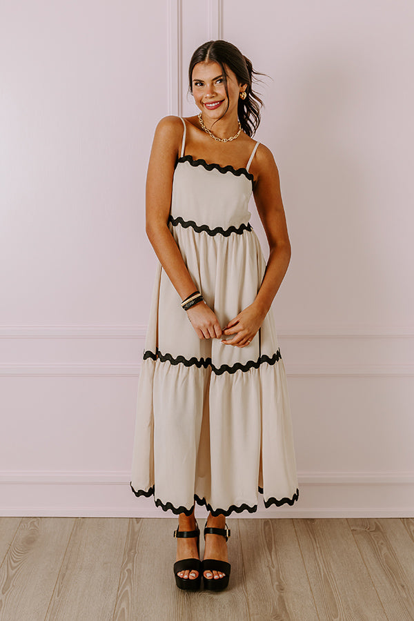 Boho Bliss Scalloped Midi in Champagne Image - 1
