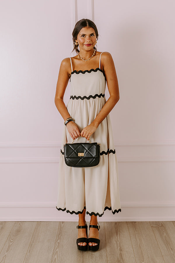 Boho Bliss Scalloped Midi in Champagne Image - 2