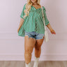Horizon Light Satin Button Up In Green Curves Image - 1