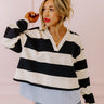 Stripe This Way Top In Navy Image - 1