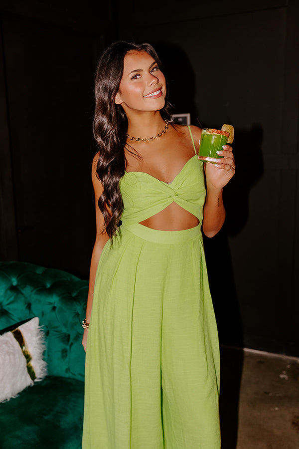 Lush & Luxe Cut Out Jumpsuit In Lime Image - 2