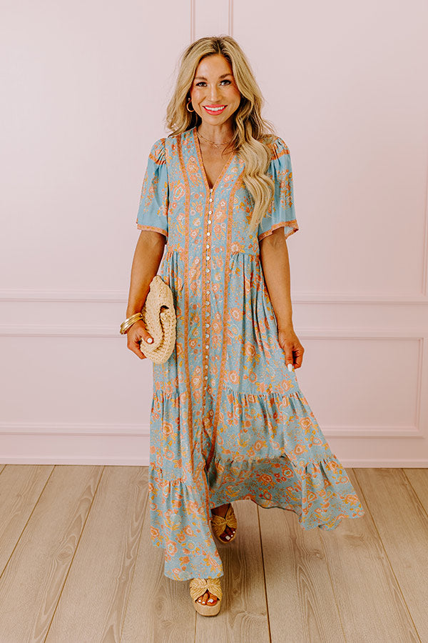 Soho Stroll Floral Midi in Airy Blue Image - 1