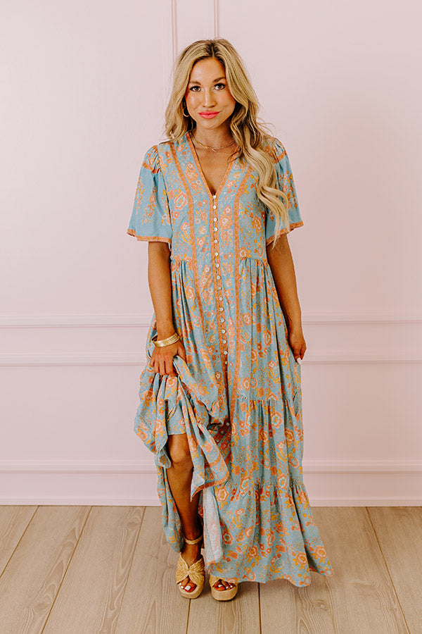 Soho Stroll Floral Midi in Airy Blue Image - 3