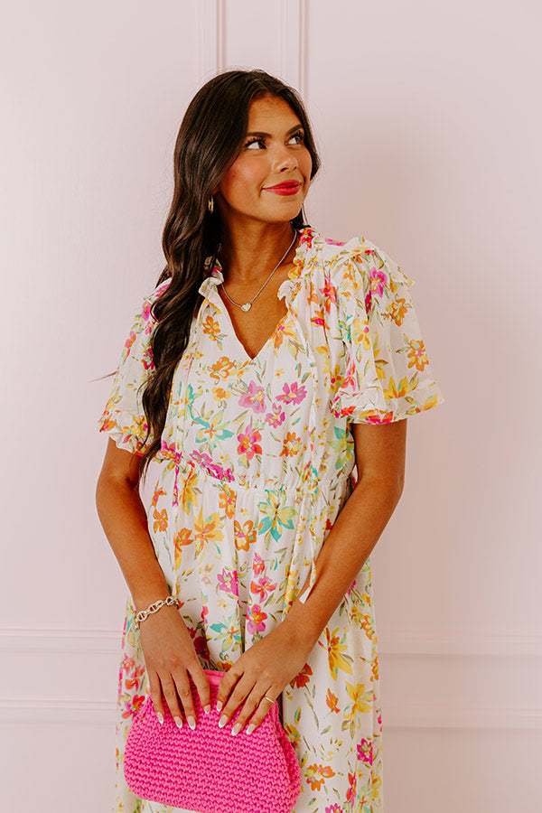 Floral Flair Midi In Ivory Image - 2