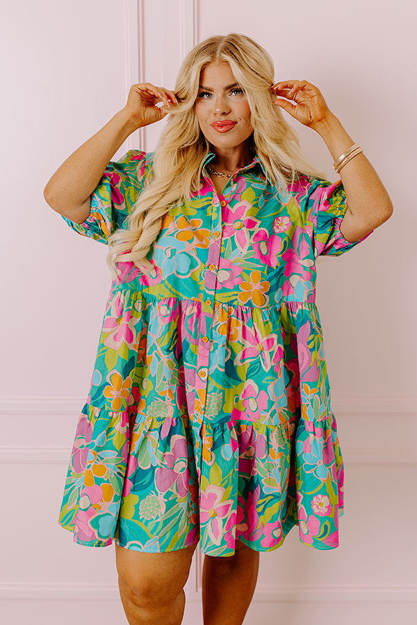 Lagoon Luxe Floral Mini Dress Curves Image - 1