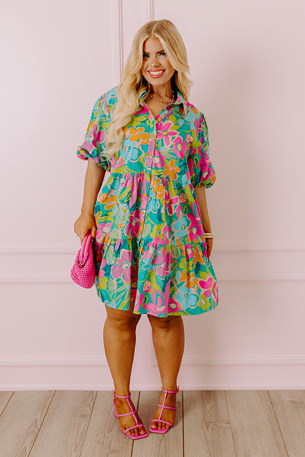 Lagoon Luxe Floral Mini Dress Curves Image - 2